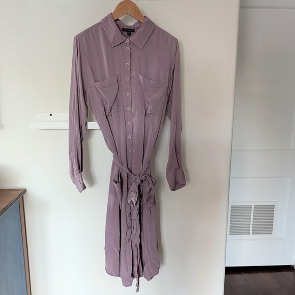Universal Standard Michelle Cupro Women's Shirt Dress w Belt & Pockets XS 10-12 - Picture 3 of 7